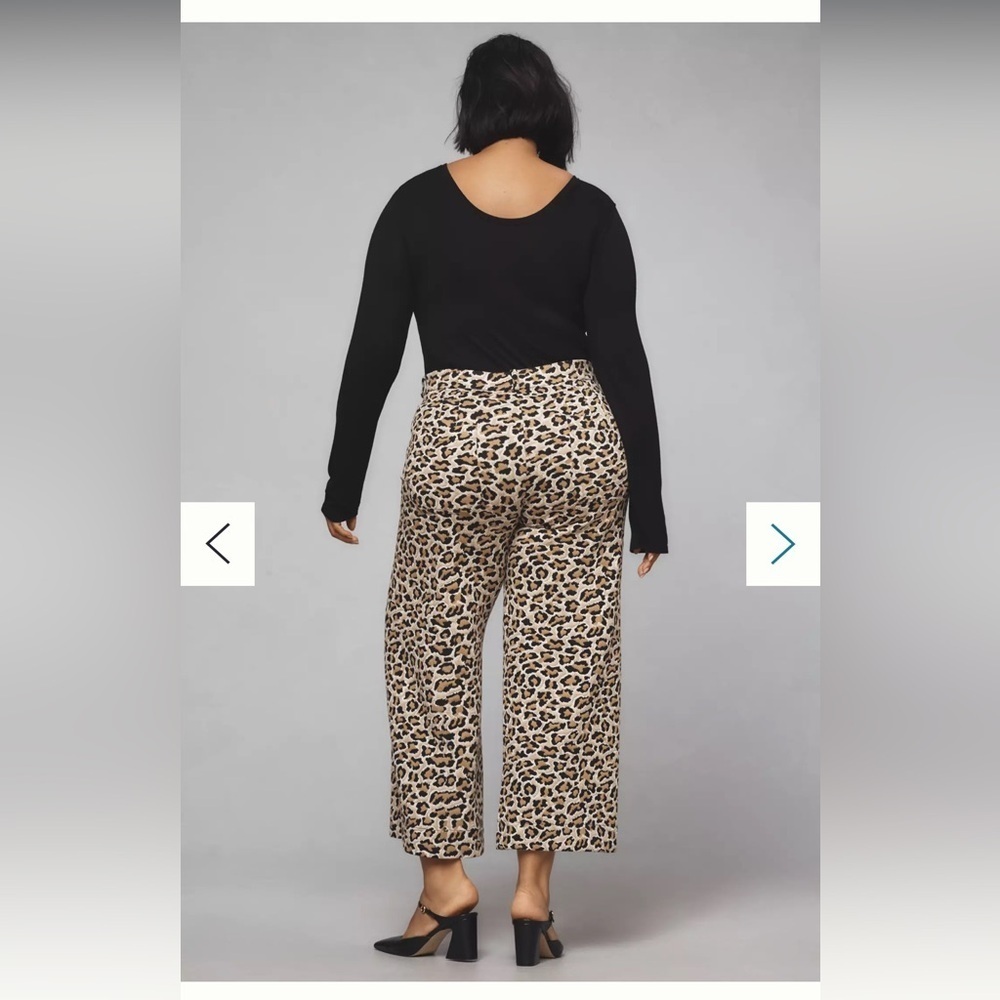 Anthropologie The Ettie High-Rise Crop Wide-Leg Pants : Leopard Edition 30P NWT - Picture 4 of 8